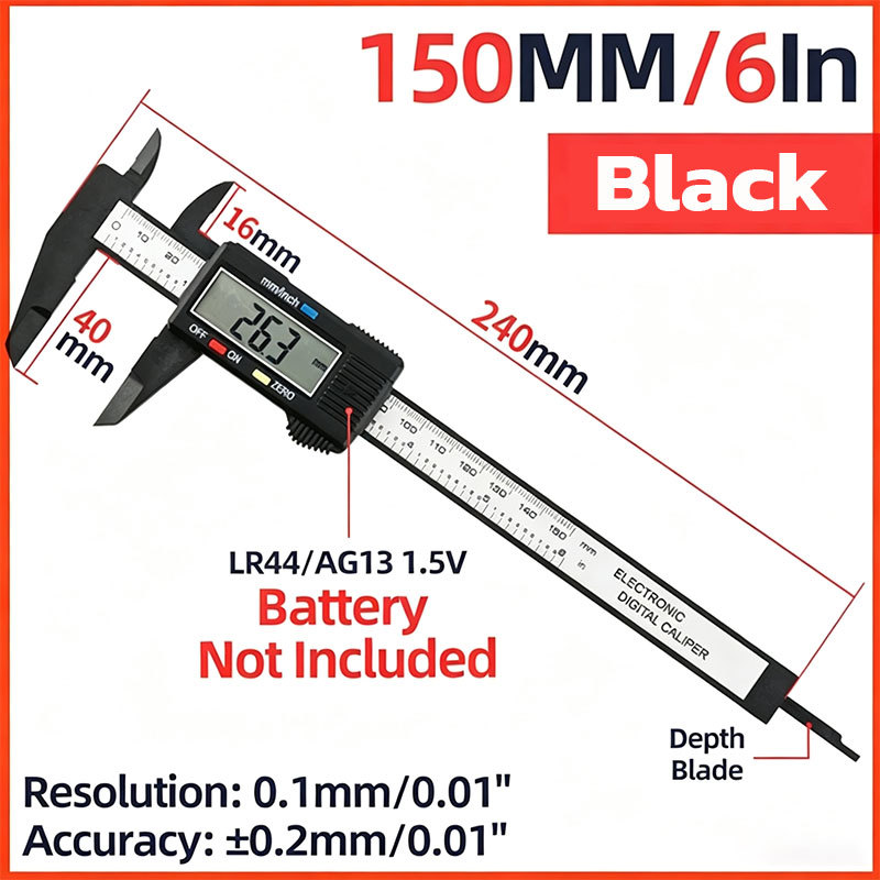 เวอร์เนียคาลิปเปอร์ดิจิทัล Digital Vernier caliper(0-150mm) ความละเอียด 0.2 มม. ใช้วัดเครื่องประดับและของสะสม