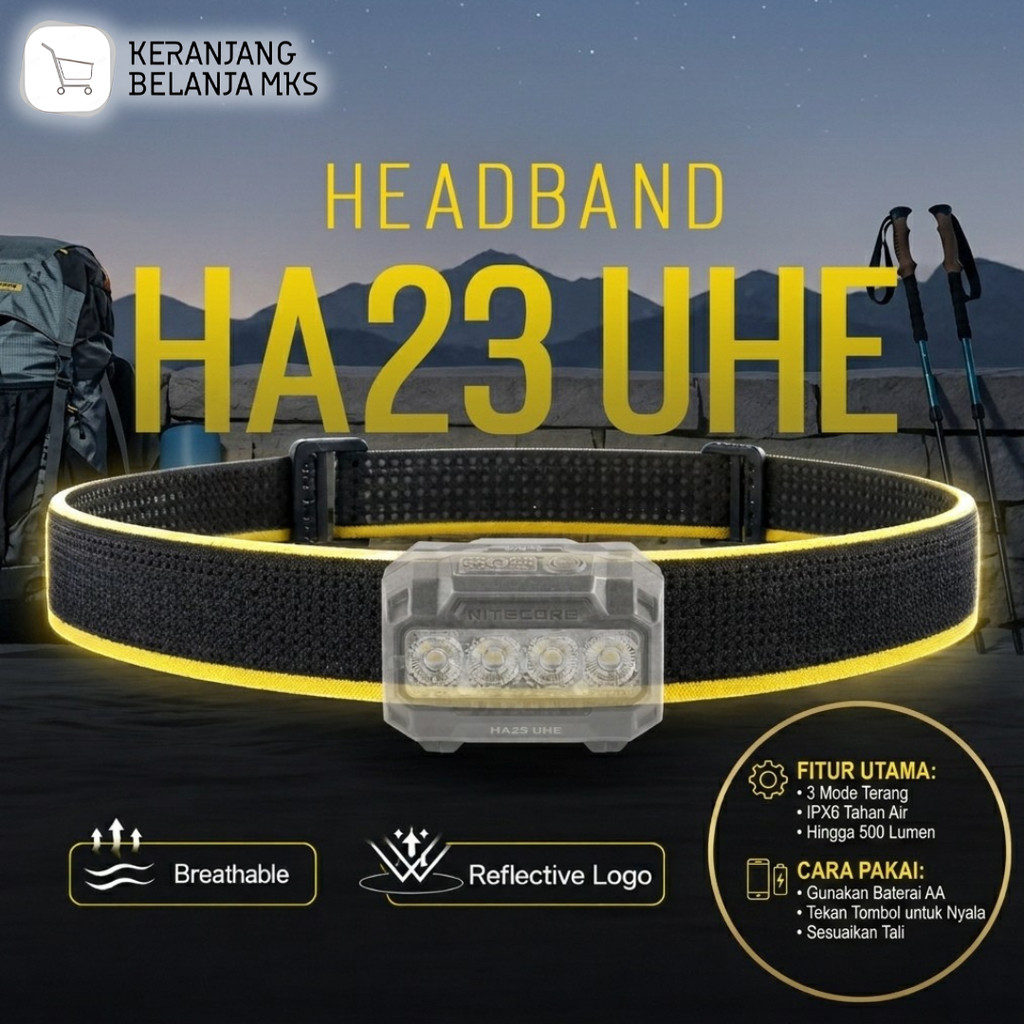 HA23 UHE ที่คาดผมสะท้อนแสงระบายอากาศได้น้ําหนักเบา