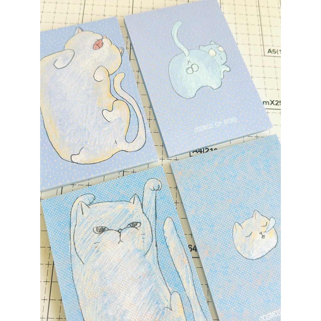 A7 {Cats N Power} Original Glue-Free Note Pad Sub-Packing Handbook Material A7 Note Our World
