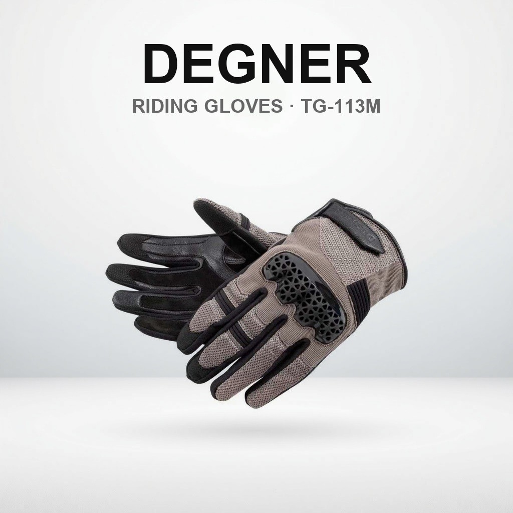 ถุงมือขี่มอเตอร์ไซค์ตาข่าย DEGNER สำหรับผู้ชาย รุ่น TG-113M มีหลายสี/ไซซ์ | DEGNER Men's Textile Mes
