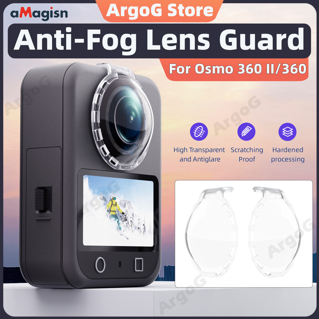 AMagisn เลนส์ป้องกันหมอกสําหรับ DJI Osmo 360 II / Osmo 360 Snap-On ตัวป้องกันเลนส์ที่ถอดออกได้ Osmo 