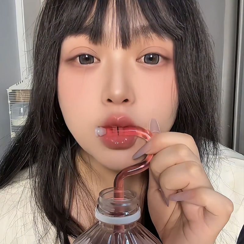 หลอดต่อต้านริ้วรอย NFC Juice Anti-Lip Line Straw หลอดพลาสติกอุณหภูมิสูงหลอดต่างประเทศหลอดต่อต้านริ้ว