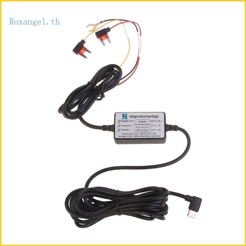 ROX Type C สายชาร์จในรถยนต์ 12V 30V ถึง 5V2 5A Step Down Module Power Adapter