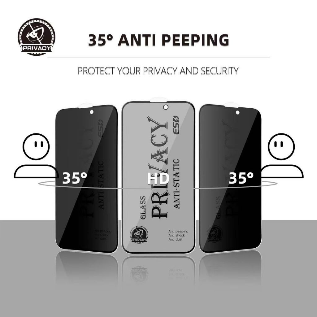 TEMPERED GLASS ANTI STATIC SPY PRIVACY สําหรับ VIVO Y35 Y31D Y31D PRO Y30 Y30i Y51 2020 Y51A Y53S Y5