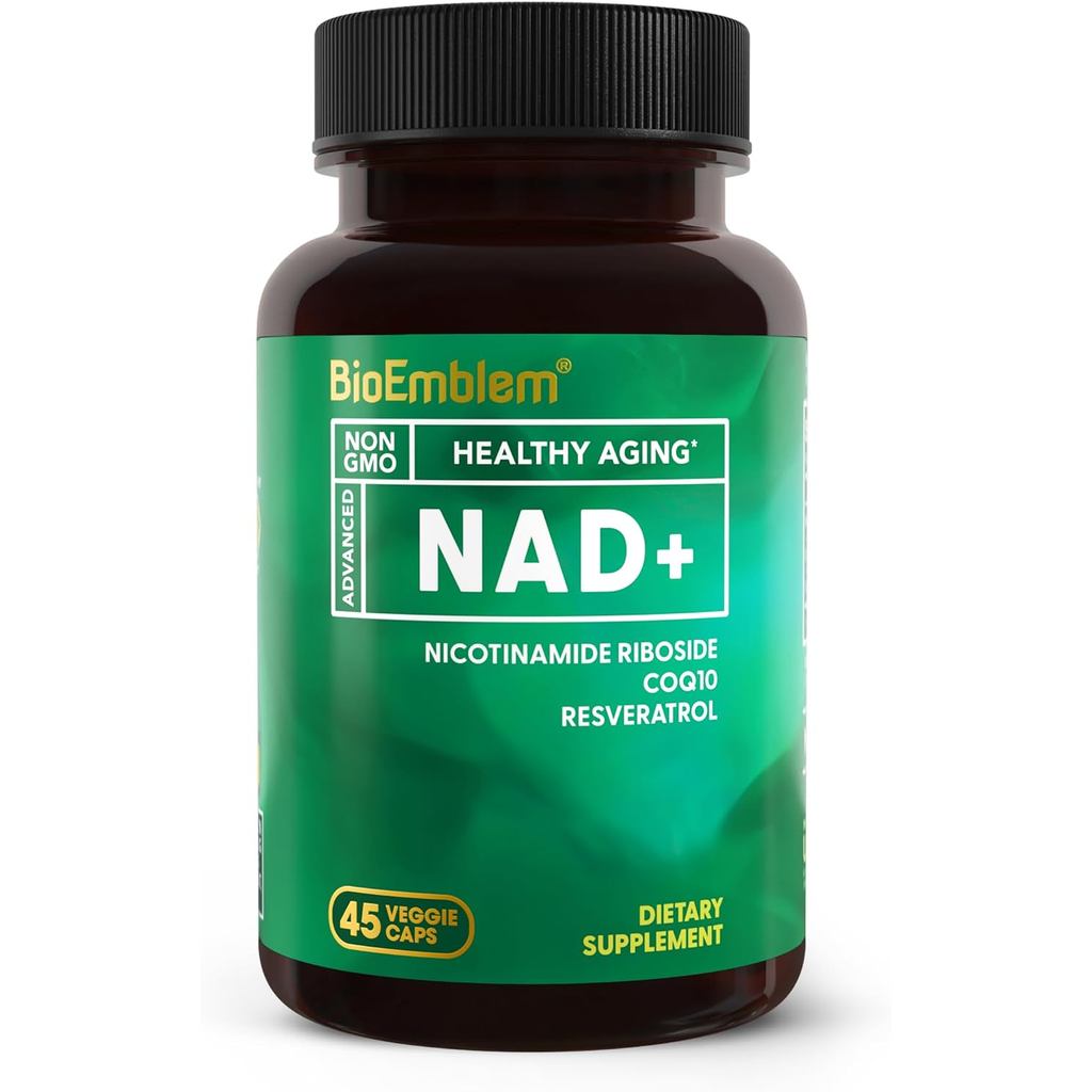 BiblemNAD+-300mg Niacinamide Ripoflaside, Coenzyme Q10 และ Resveratrol, 45 แคปซูล
