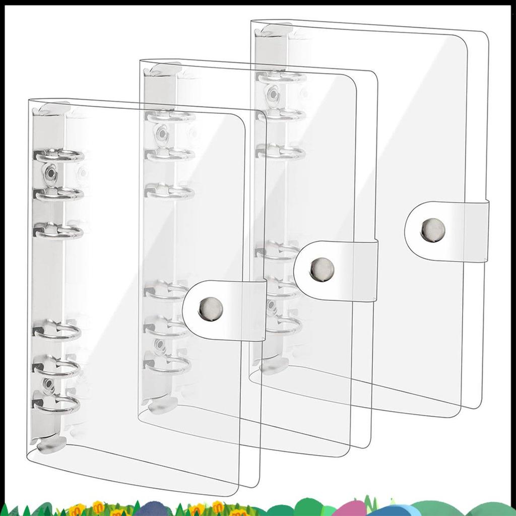 Super 3 Pack A6 โปร่งใส PVC นุ่ม 6 แหวน Binder ฝาครอบ Clear Binder โน้ตบุ๊ค A6 Binder สําหรับเติมโน้