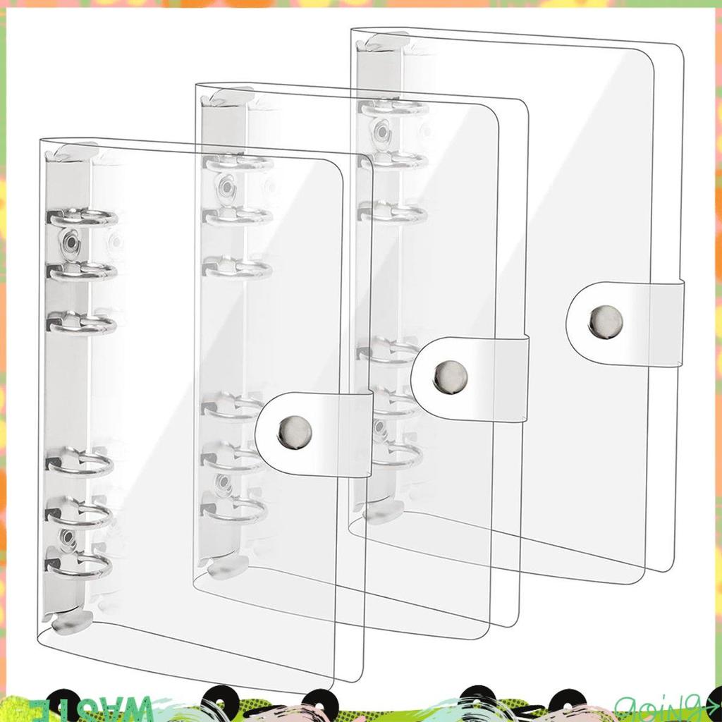 3 แพ็ค A6 โปร่งใส PVC นุ่ม 6 แหวน Binder ฝาครอบ Clear Binder โน้ตบุ๊ค A6 Binder สําหรับเติมโน้ตบุ๊คต
