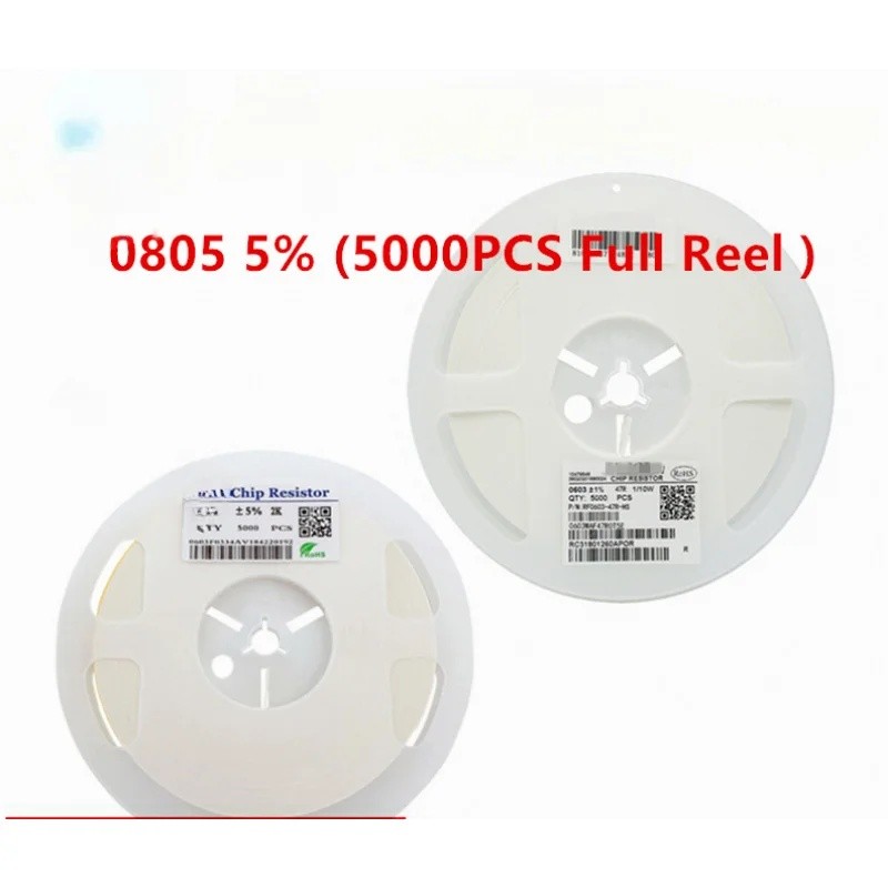 5000PCS 0 โอห์ม ~ 10M โอห์ม 08805 5% ความแม่นยํา SMD ตัวต้านทาน 1/8W 0R 1R 10R 100R 150R 220R 330R 4