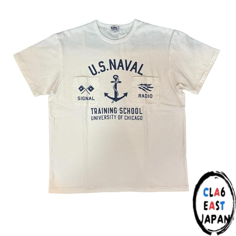 [Pherrow's] U.S. NAVY Printed T-Shirt Pherrow's 22S-PTP1 Made in Japan (JP, Alphabet, L, White)