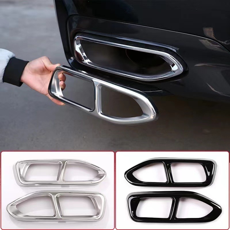 เหมาะสําหรับ 19-21 BMW 7 Series Four-Out Tail Throat กรอบตกแต่งคอหางดัดแปลงตกแต่งท่อไอเสีย h