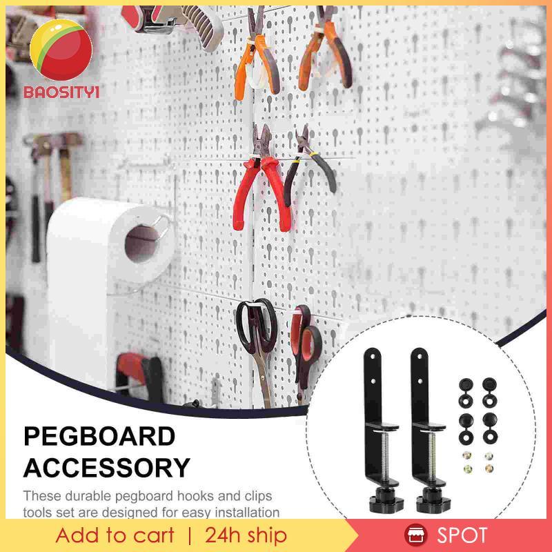 [Baosity1] 2 ชิ้น Pegboard วางโต๊ะแบบหนีบโลหะคลิปคงที่ยืนสนับสนุนคลิปโต๊ะ