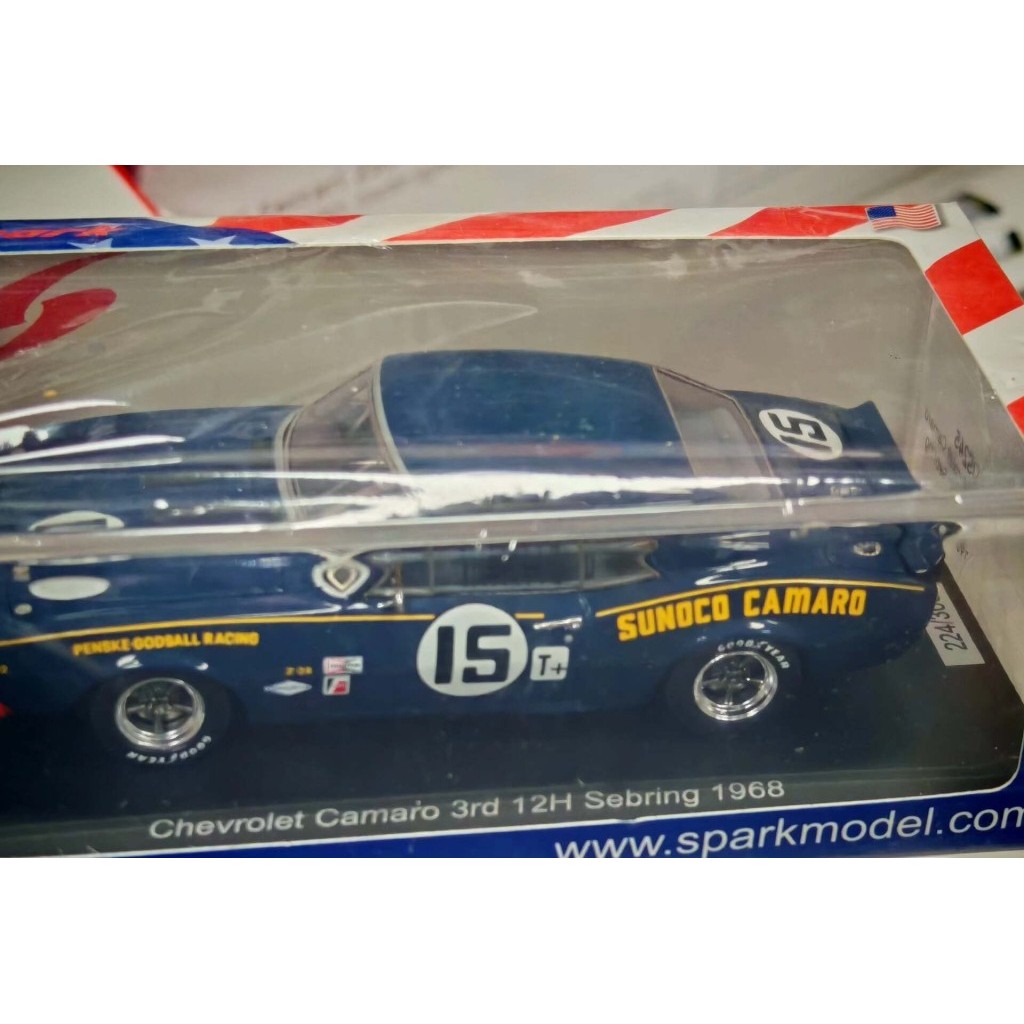 [สต๊อกพร้อม] SPARK 1: 43 1968 Camero Chevrolet Chevrolet camaro Racing Model Camerolet