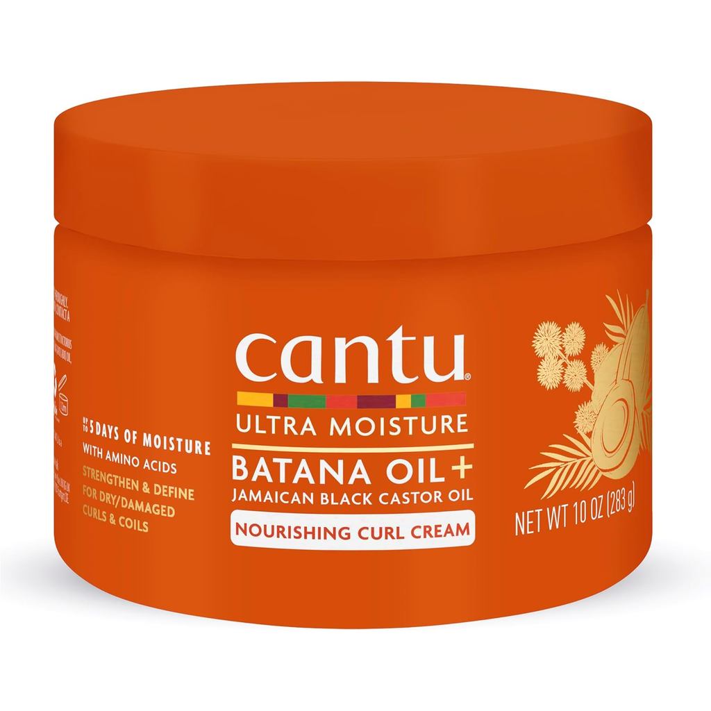 Cantu Ultra Moisture Nourishing Curling Cream พร้อมน้ํามันบาจาน่า + น้ํามันคาเมแกนดํา 10 ออนซ์