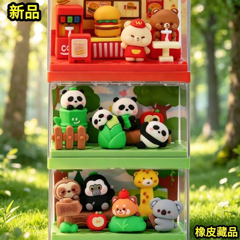 Keqi Panda DIY ยางลบ Micro View Pendulum Bear Koala การ์ตูนน่ารักยางลบสามมิติสะอาดไม่มีกลิ่นการคุ้มค