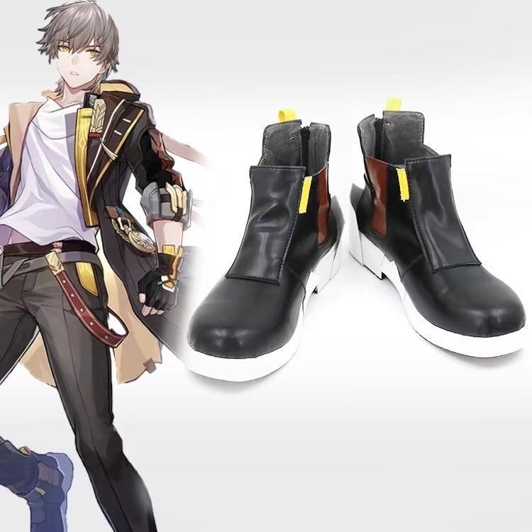 Honkai Star Train cos Pioneer ชายตัวเอกโดมคอสเพลย์รองเท้า cos รองเท้าสีเหลือง Pioneer