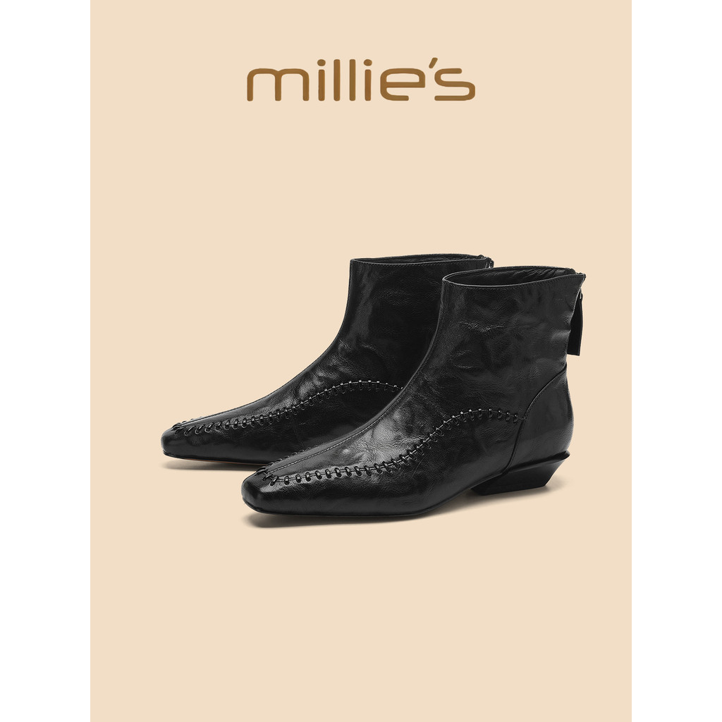 Millies Miaoli รองเท้าผู้หญิง Casual Retro สบาย Soft Sole Martin BOOTS ส้นแบนเชลซีรองเท้า 2026 สไตล์