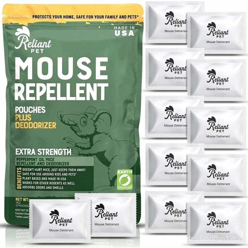 ReliantMousePouches-RodentRepellentMadeinUSA(12Pouches)-KeepRodentsOutofCarsEngines-Miceในร่มและกลาง