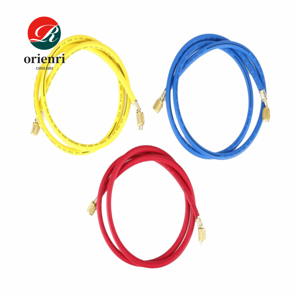 ORIENRI 3pcs Refrigerant ชาร์จท่อ, 600 PSI ทํางานความดัน 1/4 นิ้ว SAE ด้ายเครื่องปรับอากาศท่อ, Profe