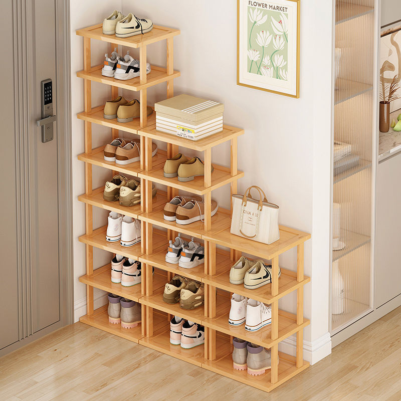 Stackable Shoe Rack Multi-Layer Shoe Rack Bamboo Wooden Organizer  Shoe Rack