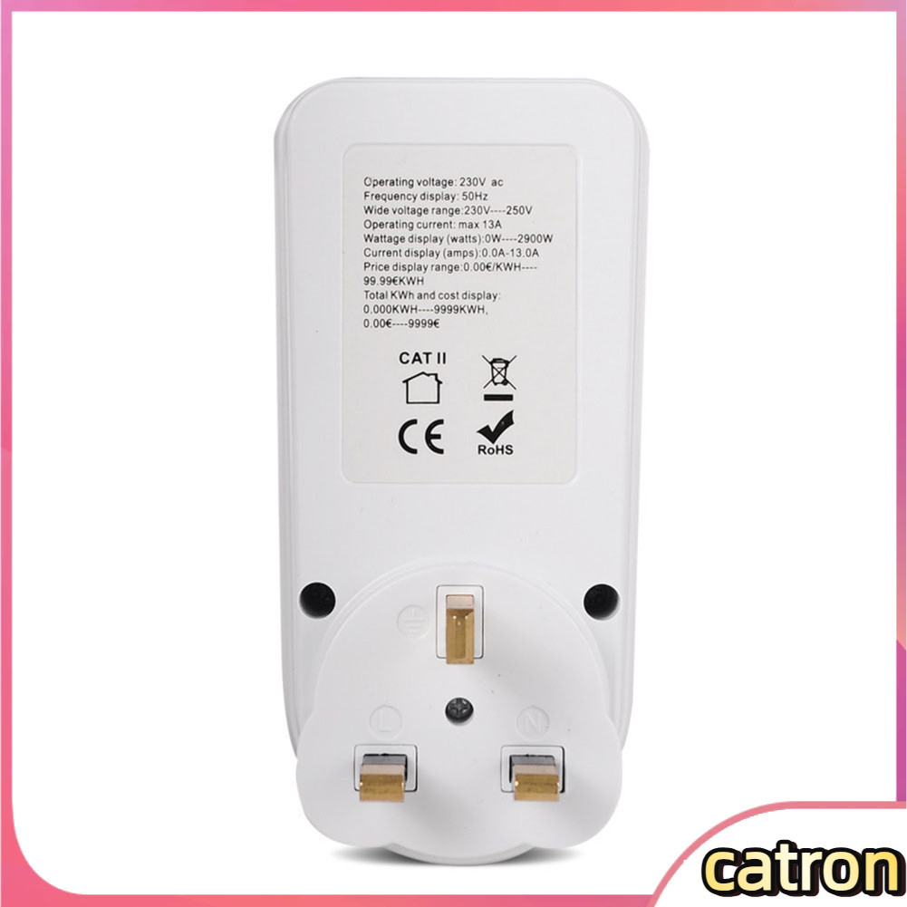 Catron-th DDS109L เครื่องวัดพลังงานดิจิตอล Wattmeter อุปกรณ์ตรวจสอบปลั๊กไฟพร้อมจอแสดงผล LCD แรงดันไฟ