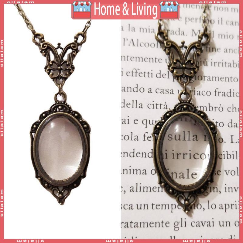 CI Lace Edge Oval-Magnifier แว่นตาสร้อยคอสําหรับอ่านหนังสือของขวัญวันเกิด