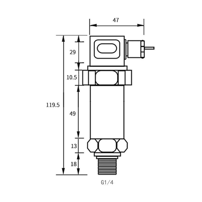 【QJ】เครื่องส่งสัญญาณความดันไฮดรอลิกดิจิตอล 4 20ma 0-10V Differential Pressure Sensor G1/4 "12-36V 0-