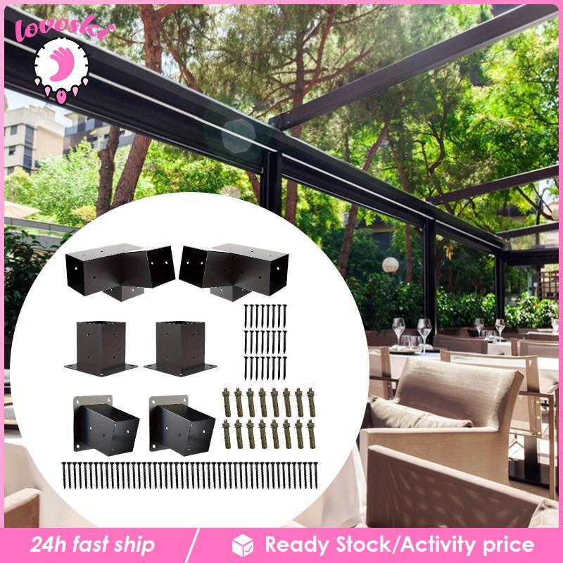 [Lovoski] Pergola Bracket Kit 3 Way Corner Brackets Yard ระเบียงไม้ Gazebo ชุดสําหรับโรงแรมขาตั้งไม้
