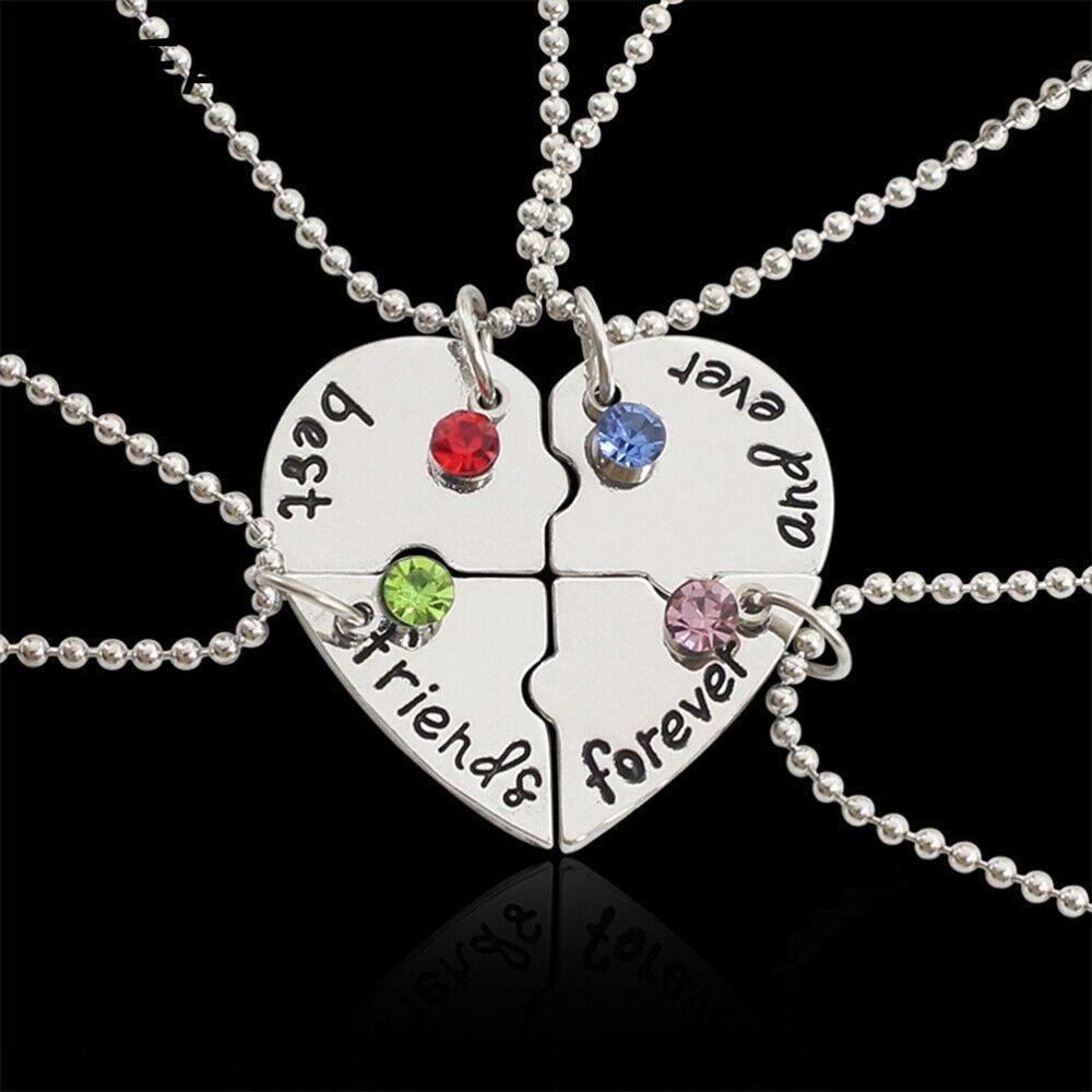 GREAT 4 Bff Friend Love Necklace Best Friend Froever Womens Necklace