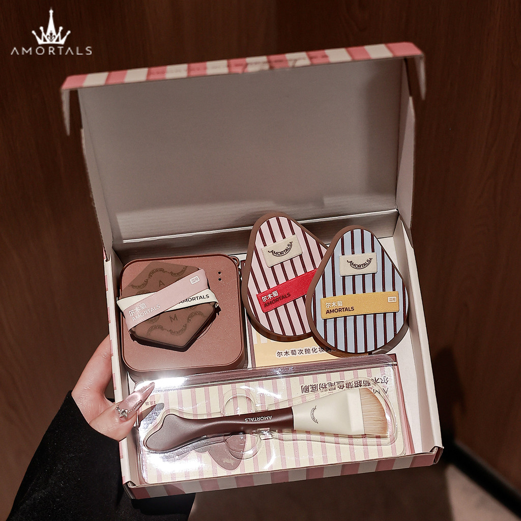 Ermu Grape ok Puff Set Box Foundation Brush Coloring Tool Makeup Service Clear Base Makeup Set