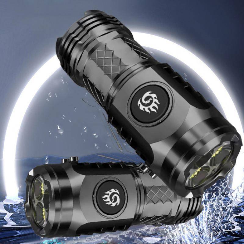 Mini Type-C ชาร์จไฟฉาย 18650 ไฟฉาย LED ที่มีประสิทธิภาพไฟฉายที่แข็งแกร่งพร้อมคลิปไฟฉาย LED กําลังสูง