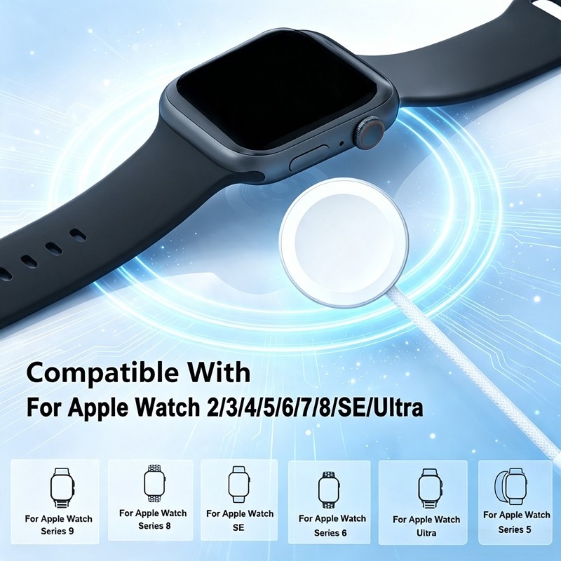 Magnetic USB-C Fast Wireless Watch Charger สําหรับ Apple Watch Series 2-8 SE SE2 Ultra เปลี่ยนอุปกรณ