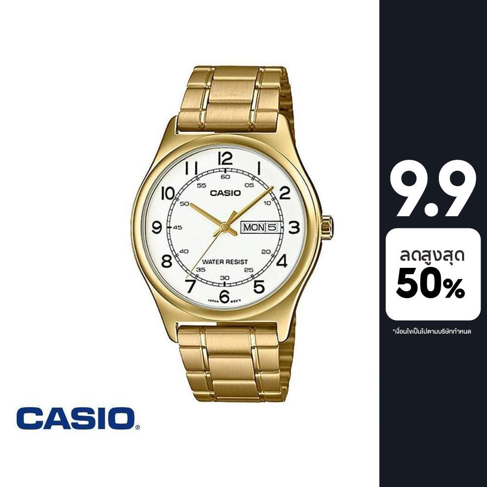 CASIO นาฬิกาข้อมือ CASIO รุ่น MTP-V006G-7BUDF วัสดุสเตนเลสสตีล สีทอง