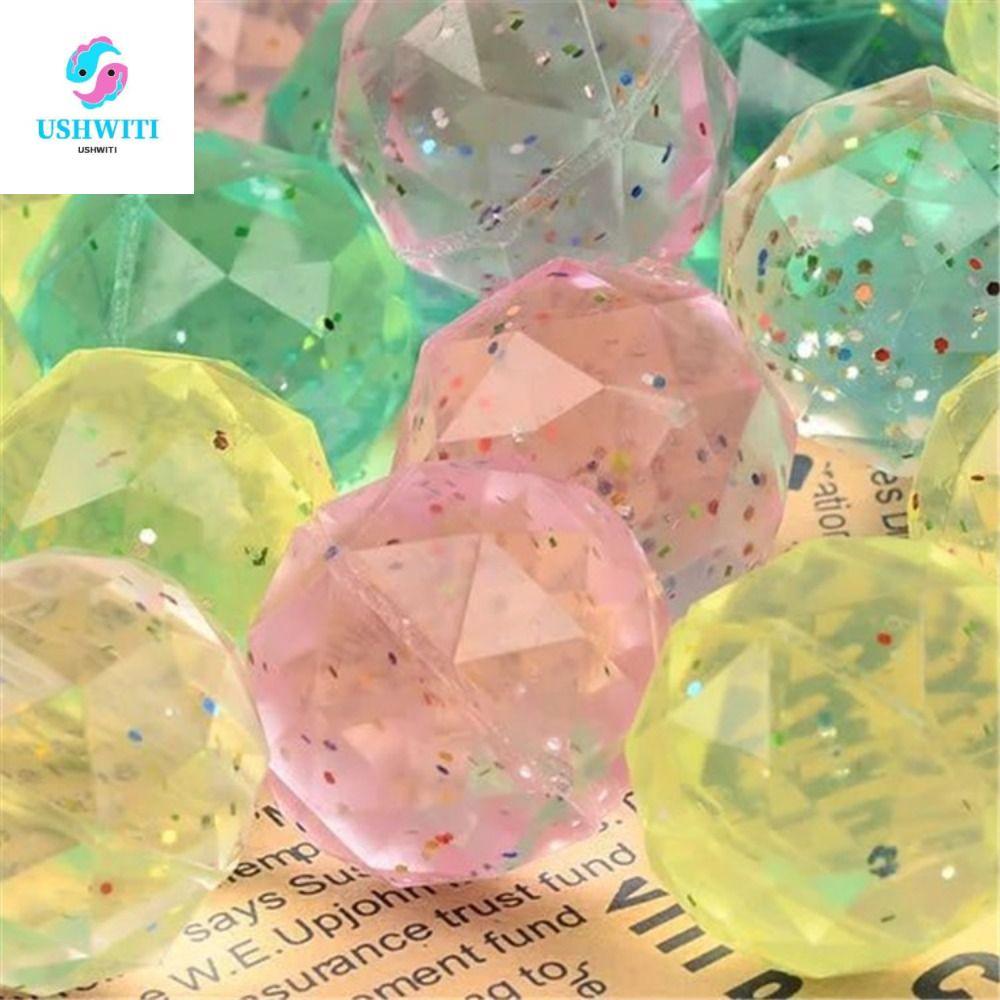 MLINX 6 ชิ้น Bouncy Ball, Clear ขนาดใหญ่ยาง Bouncy Ball, Shape Ball Bouncy ของเล่นสุ่มสายรุ้งสีเด็ก