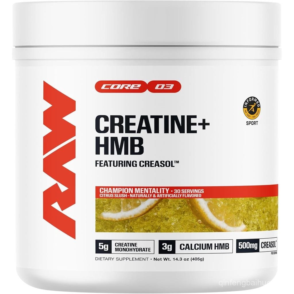 RAW Creatine Plus HMB Champion Mentality Creatine HMB Powder Creatine Monohydrate Powder with 3G HMB