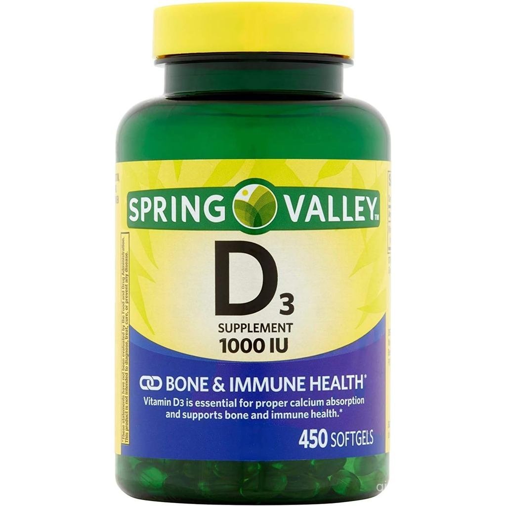 Spring Valley D3 1000 IU 450 ซอฟท์เจล