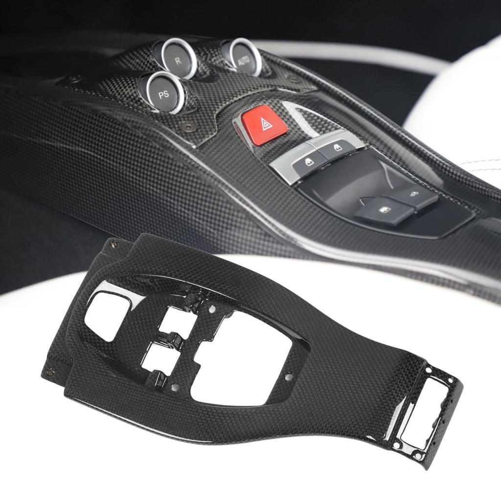 Akozon สําหรับ 458 Spider คาร์บอนไฟเบอร์ Centre คอนโซลแผงสวิตช์