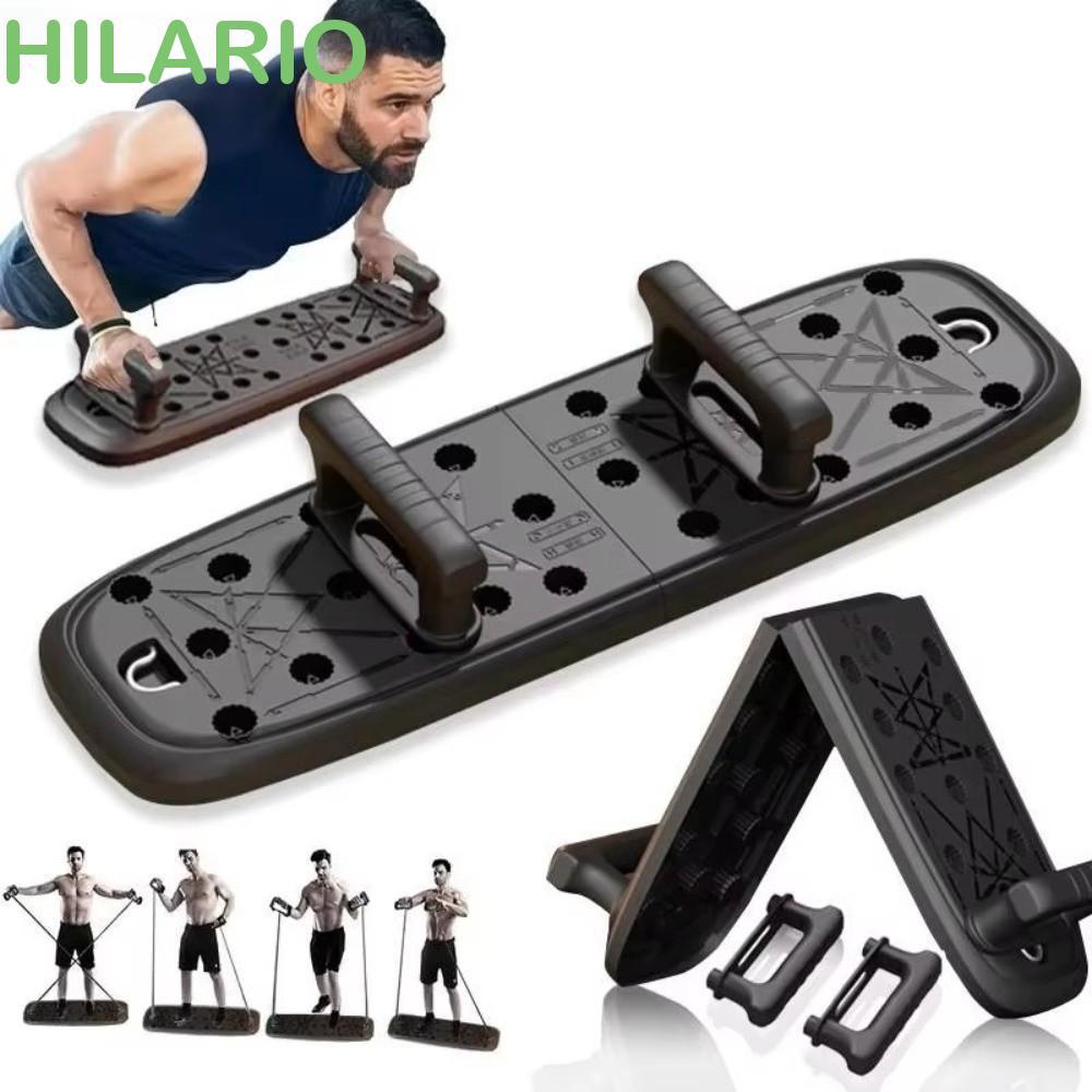 HILARIO Push-Up Board, ขาตั้ง Push-Up กันลื่นแบบพับได้, ขาตั้งจุ่มพร้อมที่จับแบบพกพา Strength Traini