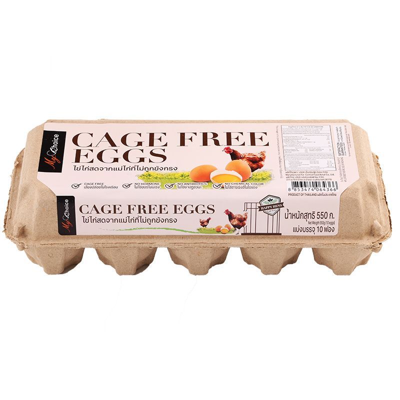 มายช้อยส์ไข่ไก่สดจากแม่ไก่ที่ไม่ถูกขังกรง แพค 10 ฟอง My Choice Cage Free Egg Pack 10pcs.