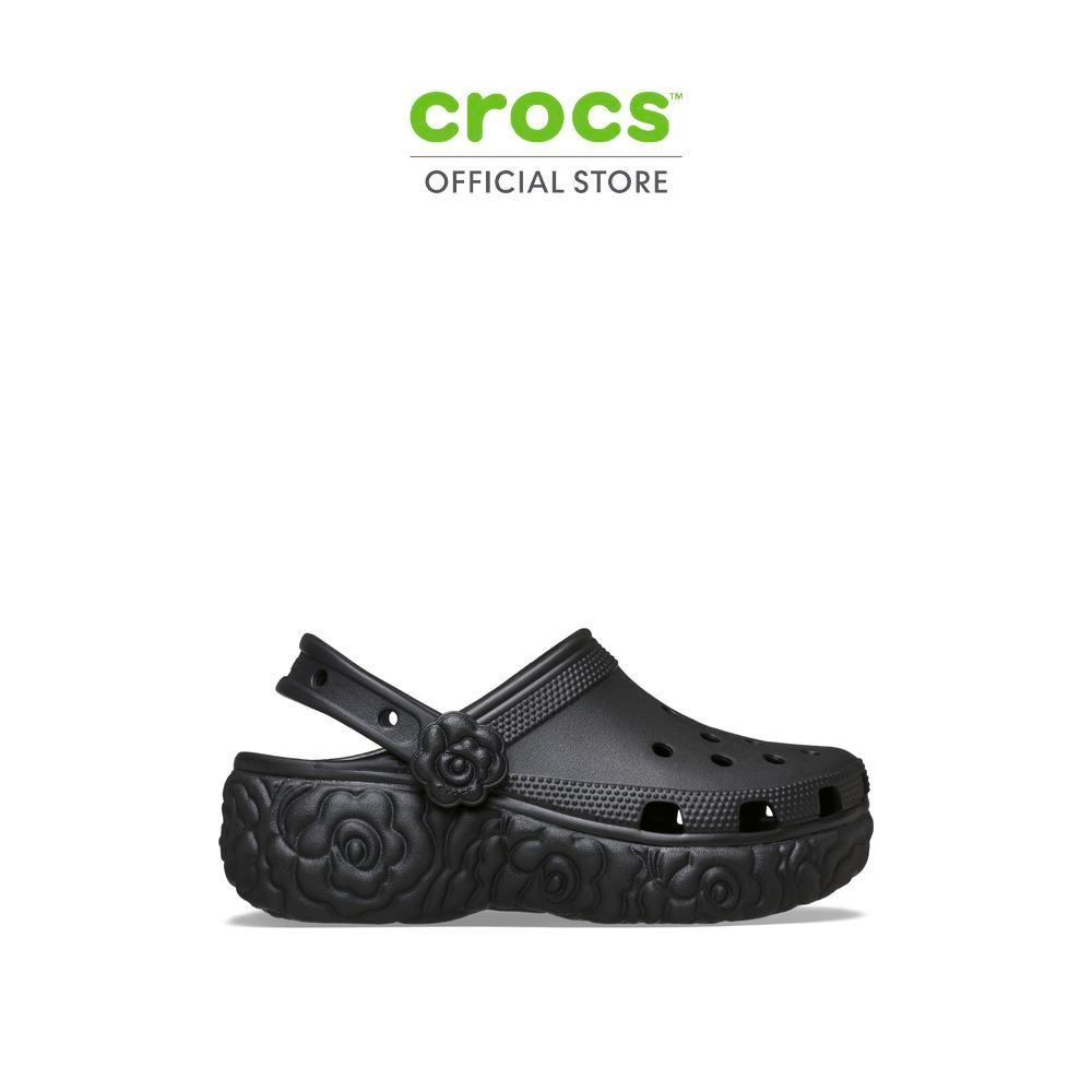 CROCS รองเท้าลำลองผู้หญิง CLASSIC PLATFORM BLOOM CLOG - BLACK