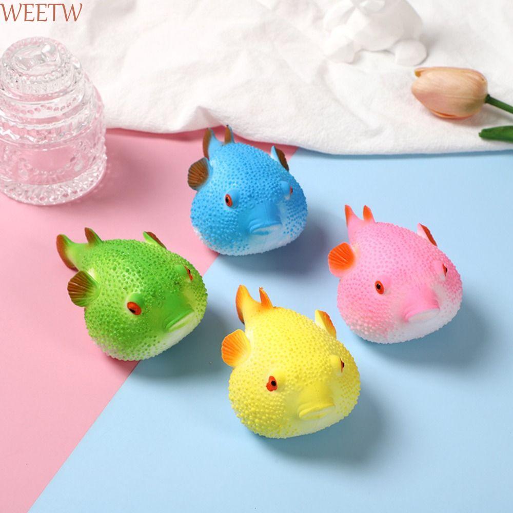 WEEKW Pufferfish บีบของเล่นหยิก, Pufferfish TPR Pufferfish Squeeze ของเล่น, Pinch Soft FidgetToy Pin