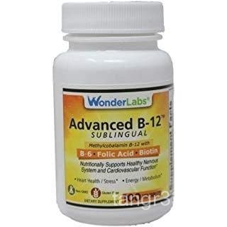 Wonder Laboratories Sublingual Vitamin B12 (1000 mcg), B6 (5mg), Folic Acid(400 mcg) & Biotin (25mcg