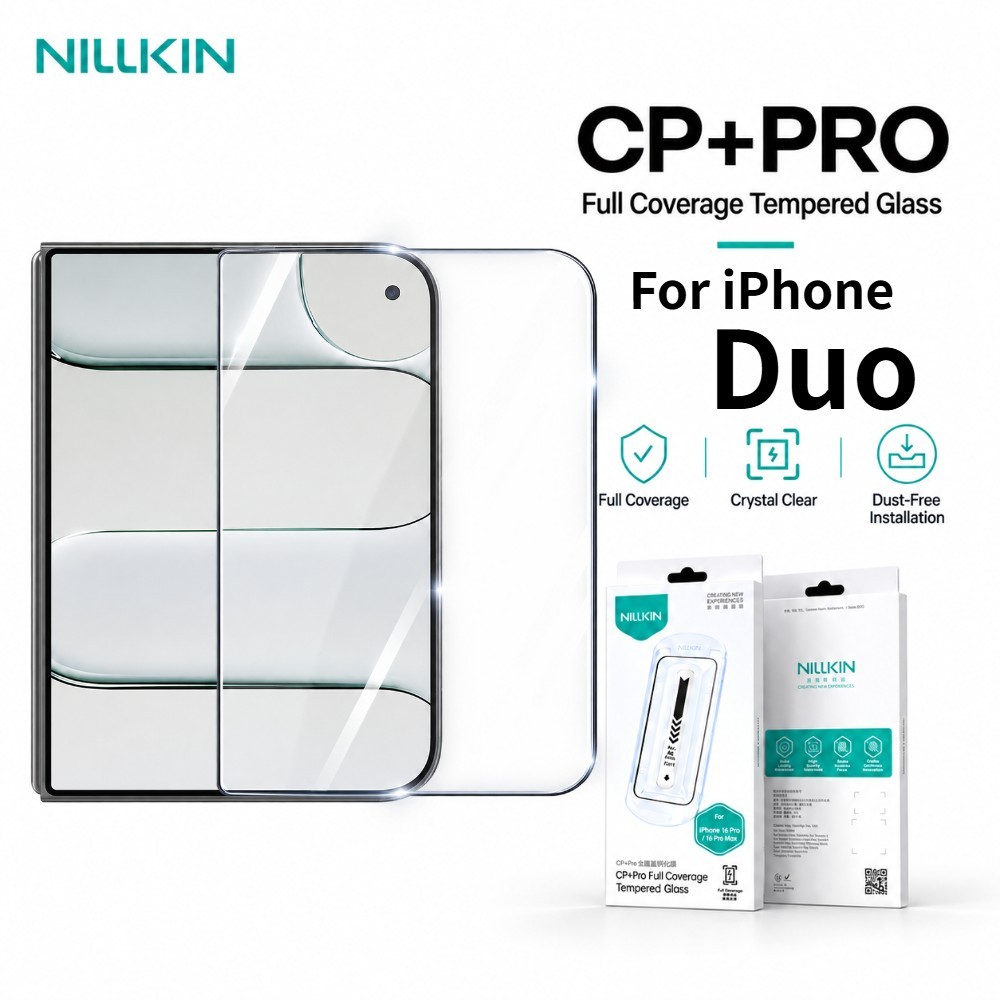 NILLKIN ฟิล์มกระจก สําหรับ iPhone Duo ฟิล์มป้องกันพับป้องกันลายนิ้วมือเคลือบ Oleophobic FM5003