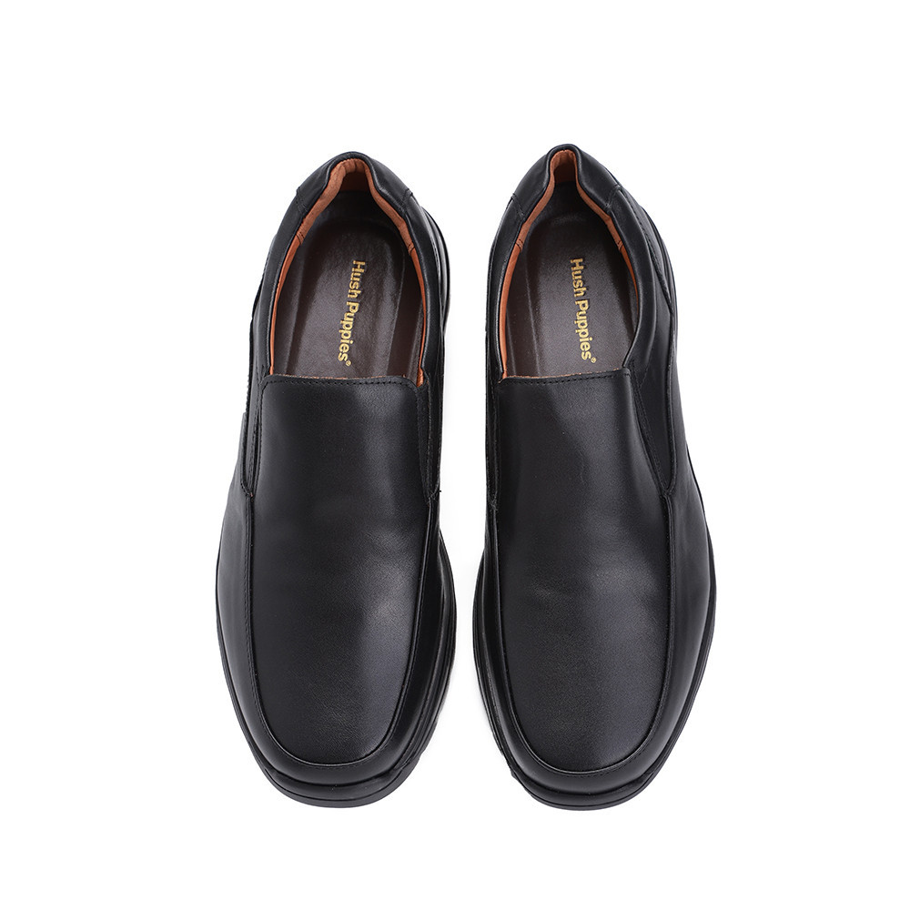 Hush Puppies حذاء رسمي رجالي جلد طبيعي سهل الارتداء — أسود — صورة 3
