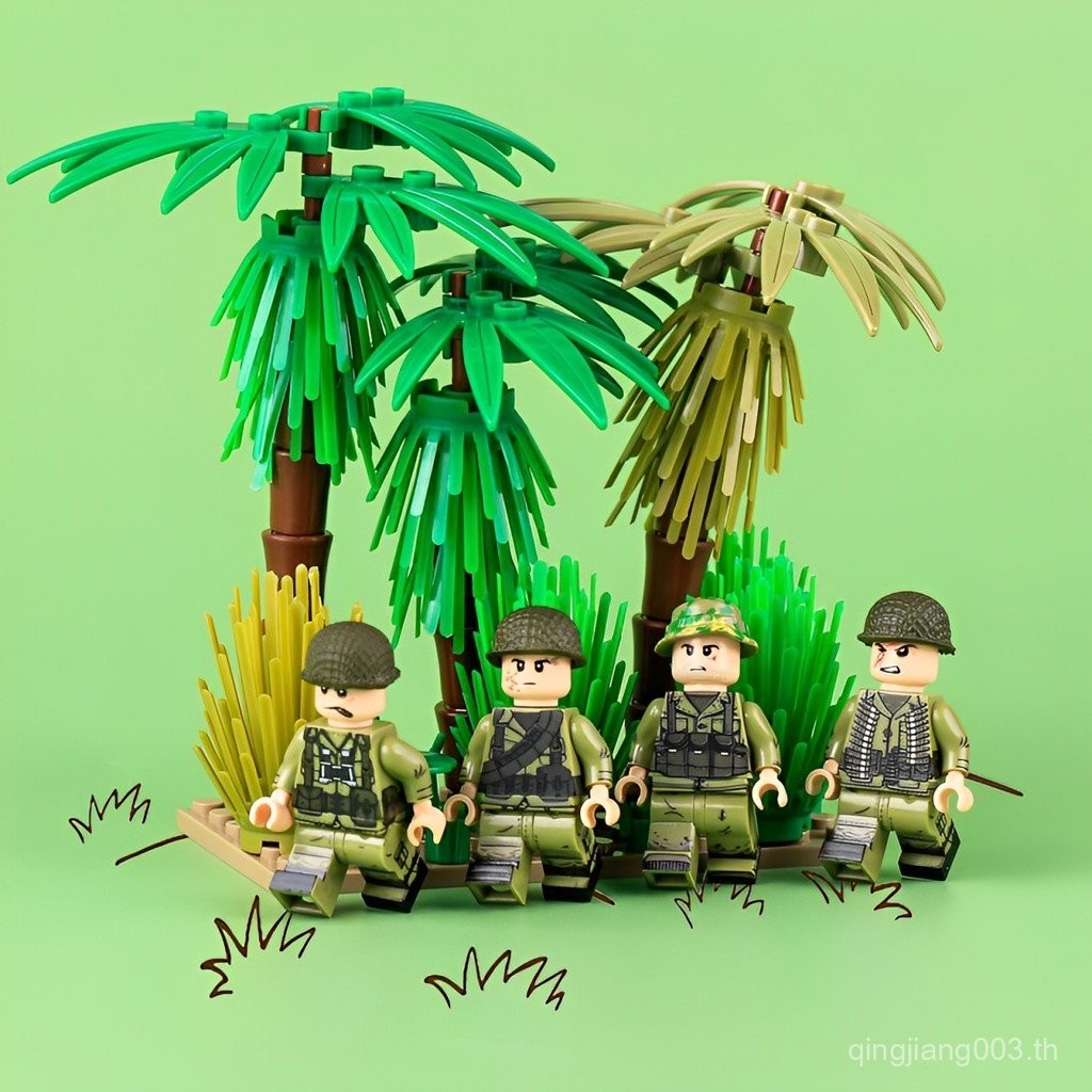 Four-Sided UV พิมพ์ US ทหาร Minifigure Building Blocks เวียดนามนักรบ 3D หมวกกันน็อค Infantry อนุภาคข