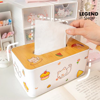 สติ๊กเกอร์ฟรี 2 ชิ้น กล่องใส่กระดาษทิชชู่ แบบฝาไม้ มินิมอล กล่องทิชชู่ มีฝาปิด มีหลายรูปแบบ สามารถถอดฝาได้