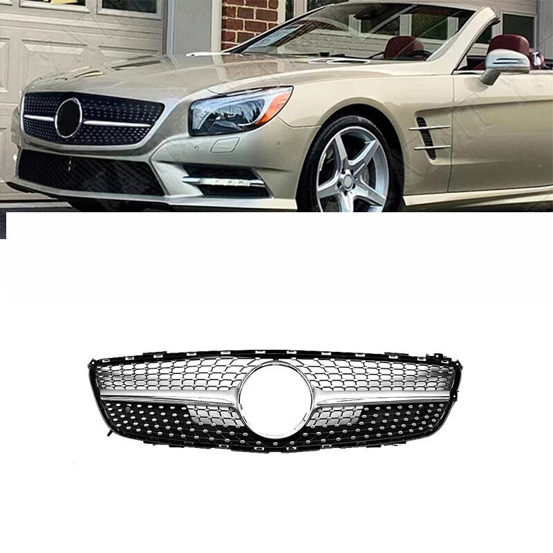 กระจังหน้าสีดําสไตล์ดาวสําหรับ 2012-2016 Mercedes SL Class R231 Convertible
