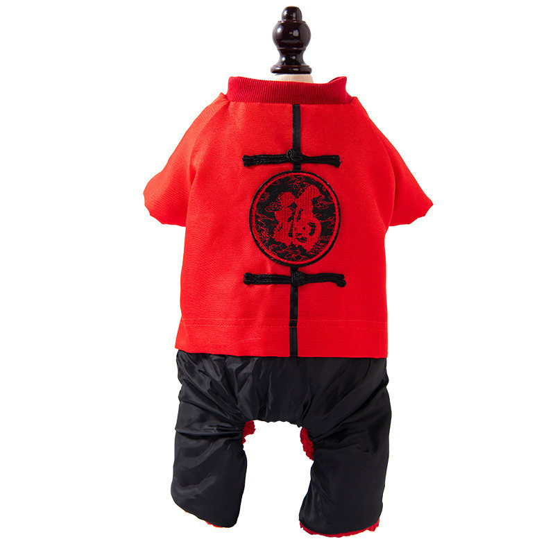 เสื้อผ้าสุนัขฤดูหนาวที่อบอุ่น กลิ่นฉุน ชุดแมวเสื้อผ้าสัตว์เลี้ยงตรุษจีนเสื้อผ้าสุนัขขนาดเล็กลูกสุนัขเสื้อผ้าสัตว์เลี้ยง - รูปที่ 2