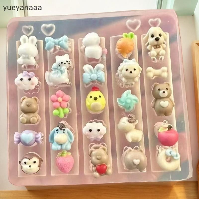 Yueyanaaa 1 ชิ้น Zoo Studio 3D เล็บแม่พิมพ์ตกแต่งเล็บ DIY ออกแบบซิลิโคนโปร่งใสเล็บ Art แม่แบบ ssneck