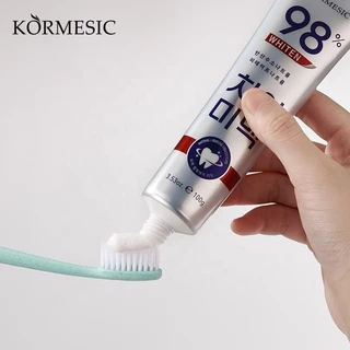 พร้อมส่ง ยาสีฟันขจัดคราบเหลือง 100g KORMESIC คาร์เมซิก 98% Whiten ฟอกฟันขาว และลดกลิ่นปาก