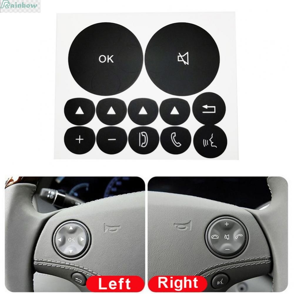 สําหรับ Mercedes-Benz W221 W222 06-09 พวงมาลัยสีดําปุ่มซ่อมสติกเกอร์
